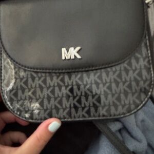 Michael Kors black patent leather shoulder bag